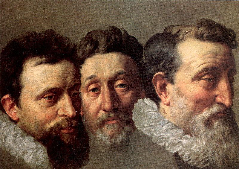POURBUS, Frans the Younger Head Studies of Three French Magistrates Norge oil painting art